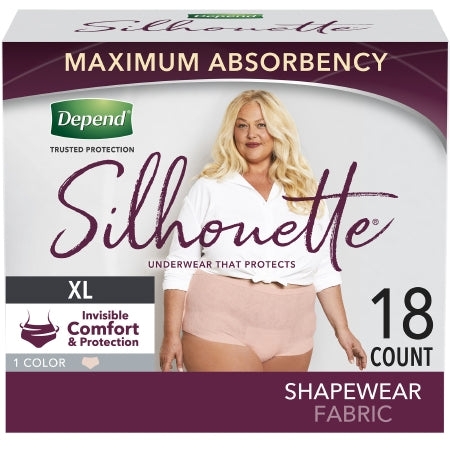 Female Adult Absorbent Underwear Depend® Silhouette® Pull On with Tear Away Seams X-Large Disposable Heavy Absorbency