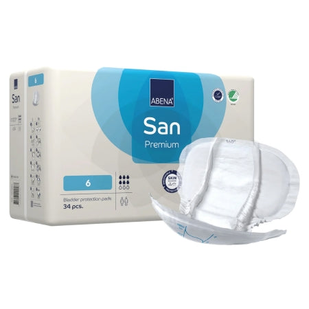 Incontinence Liner Abena® San Premium 11.8 X 24.8 Inch Moderate Absorbency Fluff / Polymer Core Size 6