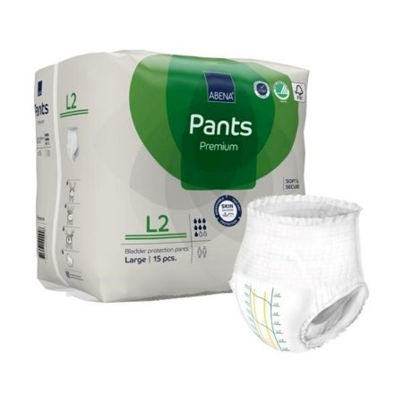 Unisex Adult Absorbent Underwear Abena® Premium Pants L2 Pull On with Tear Away Seams Large Disposable Moderate Absorbency