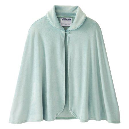 Bed Jacket Cape Silverts® Tranquil Sage One Size Fits Most Front Opening Button Closure Female