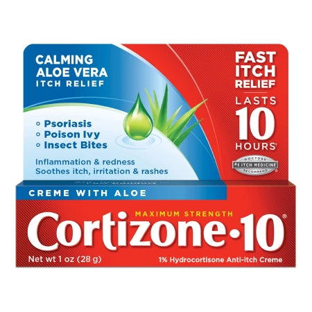 Itch Relief Cortizone-10® Aloe Maximum Strength 1% Strength Cream 1 oz. Tube