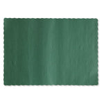 Solid Color Scalloped Edge Placemats, 9.5 x 13.5, Hunter Green, 1,000/Carton