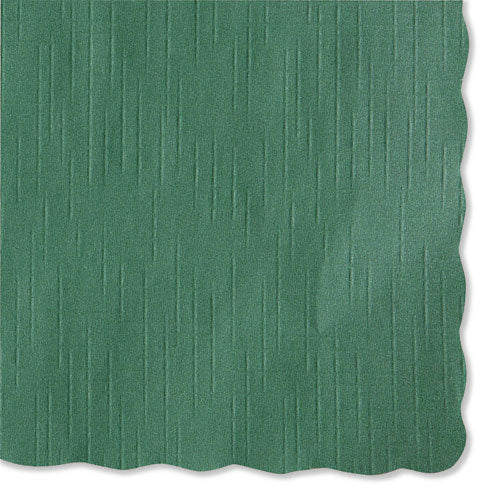 Solid Color Scalloped Edge Placemats, 9.5 x 13.5, Hunter Green, 1,000/Carton