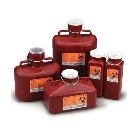 Sharps Container Sharps-Tainer® Wide Red Base 18 H X 12 W X 9 D Inch Vertical Entry 5.75 Gallon