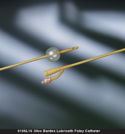 Foley Catheter Bardex® Lubricath® 2-Way Standard Tip 30 cc Balloon 18 Fr. Hydrophilic Polymer Coated Latex