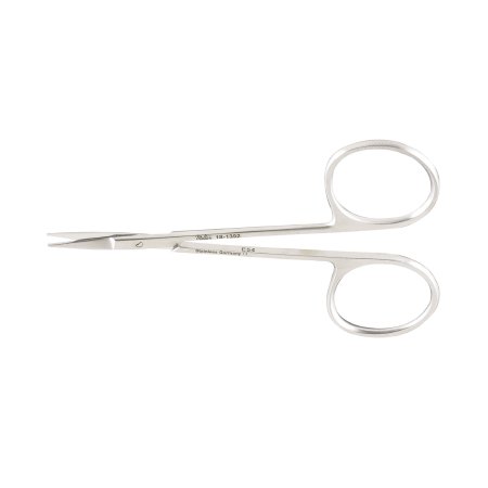 Iris Scissors Vantage® 4-1/8 Inch Length Office Grade Stainless Steel Finger Ring Handle Straight Blade Sharp Tip / Sharp Tip