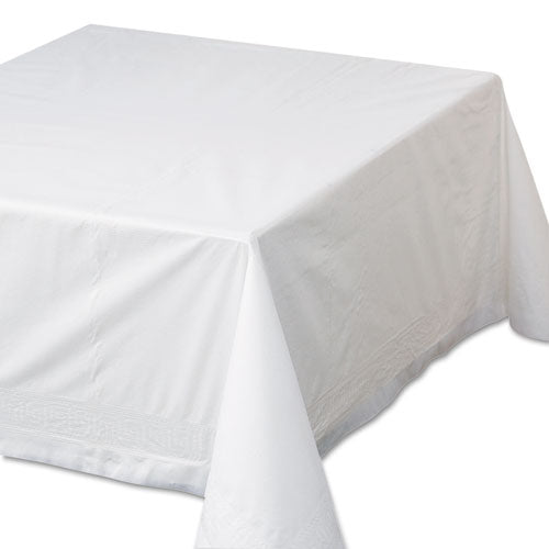 Tissue/Poly Tablecovers, 72" x 72", White, 25/Carton