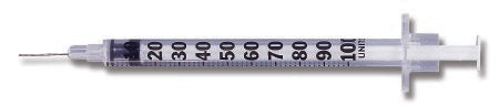 Standard Insulin Syringe with Needle Lo-Dose™ Micro-Fine™ 0.5 mL 1/2 Inch 28 Gauge NonSafety Regular Wall