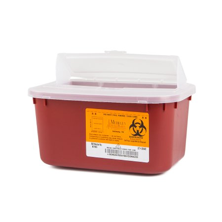 Sharps Container Sharps® Red Base 5 H X 10 W X 7 D Inch Horizontal Entry 1 Gallon