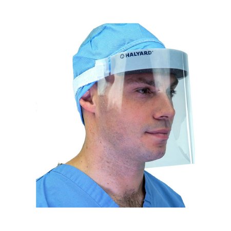 Face Shield Halyard One Size Fits Most Full Length Anti-fog Disposable NonSterile