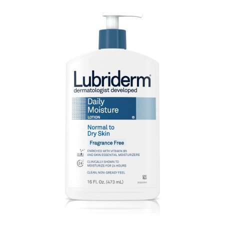 Hand and Body Moisturizer Lubriderm® 16 oz. Pump Bottle Unscented Lotion CHG Compatible