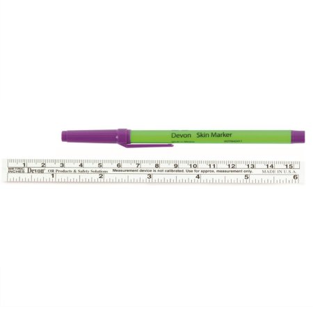 Surgical Skin Marker Devon™ Gentian Violet Standard Tip Flexible Ruler Sterile