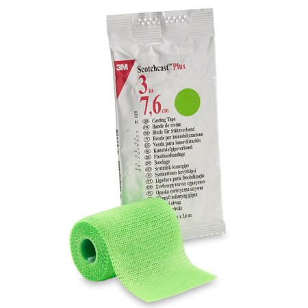 Cast Tape 3M™ Scotchcast™ Plus 3 Inch X 12 Foot Fiberglass / Resin Bright Green