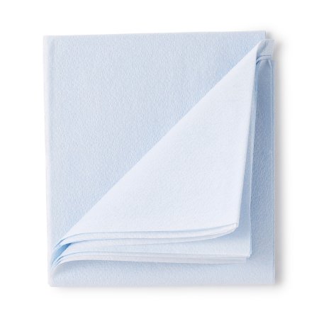 Stretcher Sheet McKesson Flat Sheet 40 W X 90 L Inch Blue Cellulose Tissue 50% / Polyethylene Film 50% Disposable