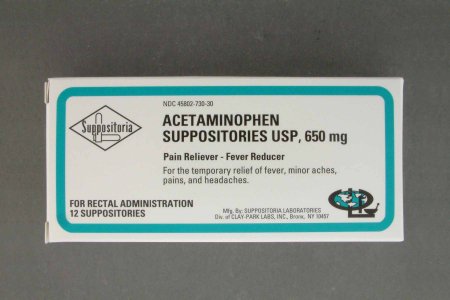 Pain Relief 650 mg Strength Acetaminophen Rectal Suppository 12 per Box