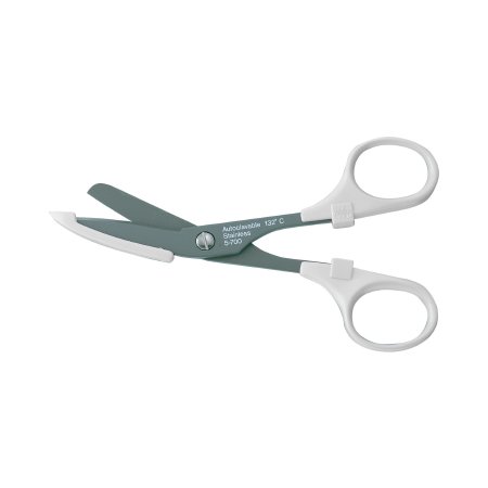 Bandage Scissors Miltex® Nurse 5-1/2 Inch Length Surgical Grade Fluoride Coated Stainless Steel / Plastic NonSterile Finger Ring Handle Angled Blade Blunt Tip / Blunt Tip