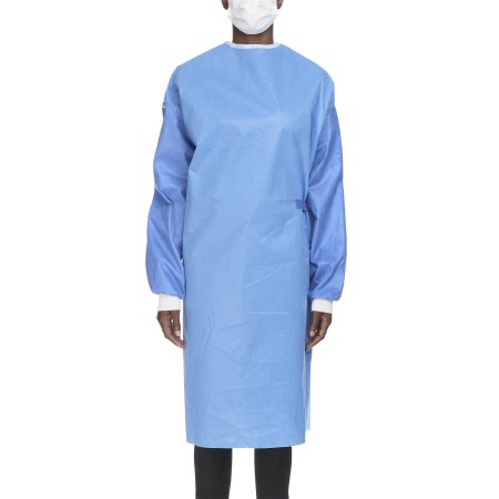 Non-Reinforced Surgical Gown with Towel Astound® Large Blue Sterile AAMI Level 3 Disposable