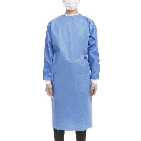 Non-Reinforced Surgical Gown with Towel Astound® Small / Medium Blue Sterile AAMI Level 3 Disposable
