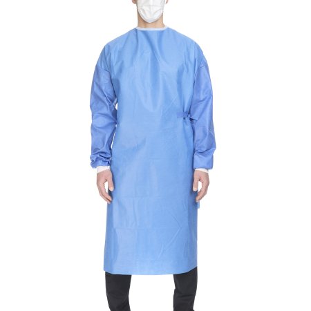 Non-Reinforced Surgical Gown with Towel Astound® X-Large Blue Sterile AAMI Level 3 Disposable