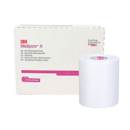 Perforated Medical Tape 3M™ Medipore™ H White 3 Inch X 10 Yard Soft Cloth NonSterile