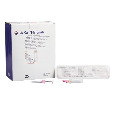 Closed IV Catheter Saf-T-Intima™ 20 Gauge 1 Inch Retracting Safety Needle