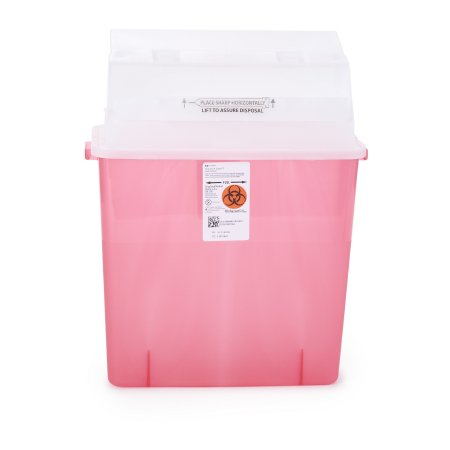 Sharps Container GatorGuard™ In-Room™ Translucent Red Base 20-1/2 H X 14 W X 6 D Inch Horizontal Entry 3 Gallon