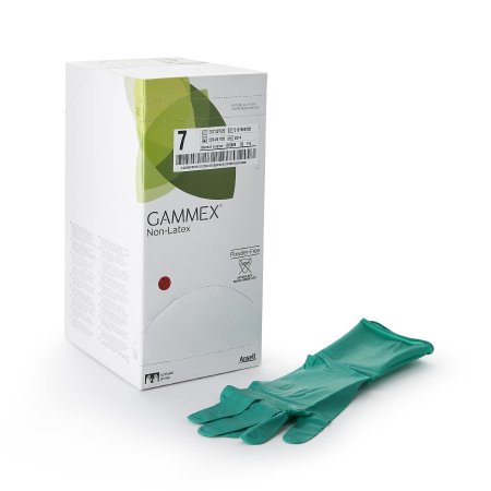 Surgical Glove GAMMEX® Non-Latex Size 7 Sterile Polyisoprene Standard Cuff Length Micro-Textured Green Chemo Tested
