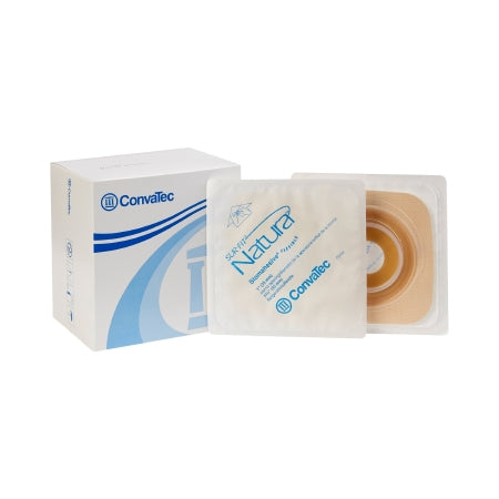 Ostomy Barrier Sur-Fit Natura® Precut, Standard Wear Stomahesive® Tan Tape 45 mm Flange Sur-Fit® Natura® System Hydrocolloid 1 Inch Opening 4 X 4 Inch