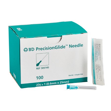 Hypodermic Needle PrecisionGlide™ 1 Inch Length 23 Gauge Thin Wall Without Safety