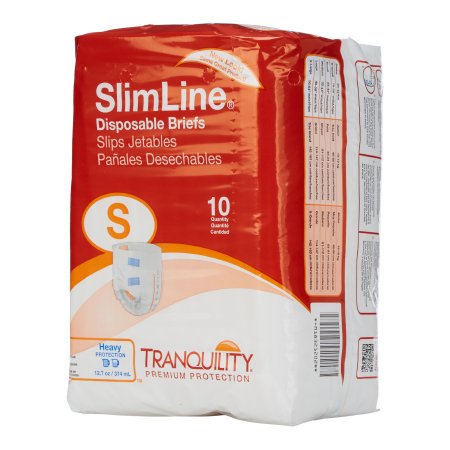 Unisex Adult Incontinence Brief Tranquility® Slimline® Small Disposable Heavy Absorbency