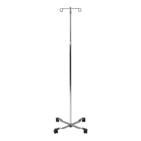 IV Stand Floor Stand McKesson 2-Hook 4-Leg, Dual-Wheel Nylon Casters, 22 Inch Epoxy-Coated Steel Base