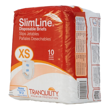 Unisex Adult Incontinence Brief Tranquility® Slimline® X-Small Disposable Heavy Absorbency