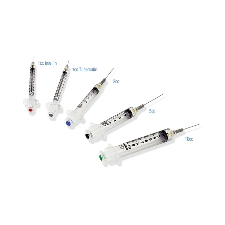 Safety Hypodermic Syringe with Needle VanishPoint® 5 mL 1-1/2 Inch 21 Gauge Retractable Safety Needle Regular Wall