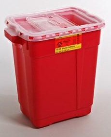 Sharps Container BD™ Red Base 26-1/4 H X 20 0W X 14-3/4 D Inch Vertical Entry 19 Gallon