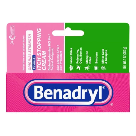 Itch Relief Benadryl® 1% Strength Cream 1 oz. Tube