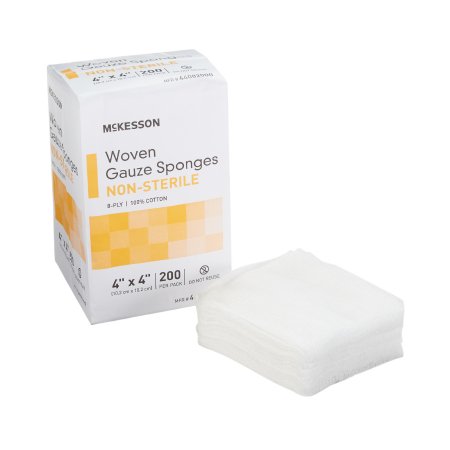 Gauze Sponge McKesson 4 X 4 Inch 200 per Pack NonSterile 8-Ply Square