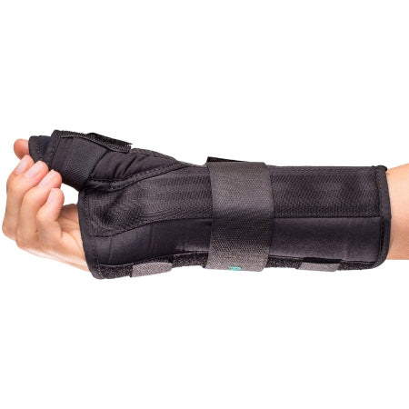 Wrist Brace with Thumb Spica Premier® Aluminium / Foam / Nylon / Plastic / Polyester Right Hand Black Large