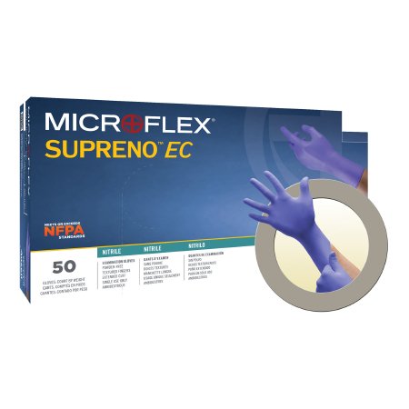Exam Glove Supreno® EC X-Large NonSterile Nitrile Extended Cuff Length Textured Fingertips Blue Chemo Tested / Fentanyl Tested