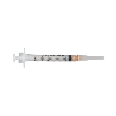 Safety Hypodermic Syringe with Needle Integra™ 3 mL 1 Inch 25 Gauge Retractable Safety Needle Thin Wall