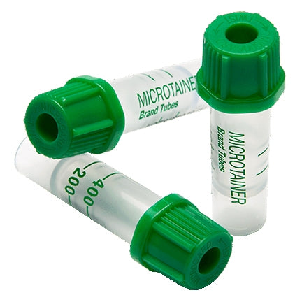 BD Microtainer® Capillary Blood Collection Tube Lithium Heparin Additive 200 µL to 400 µL BD Microgard™ Closure Plastic Tube