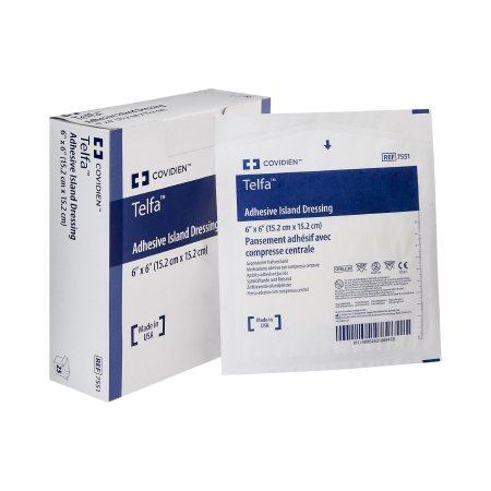 Adhesive Dressing Telfa™ 6 X 6 Inch Nonwoven Square White Sterile