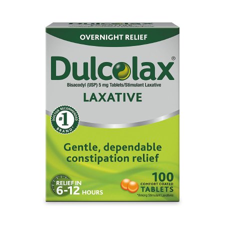 Laxative Dulcolax® Tablet 100 per Box 5 mg Strength Bisacodyl USP