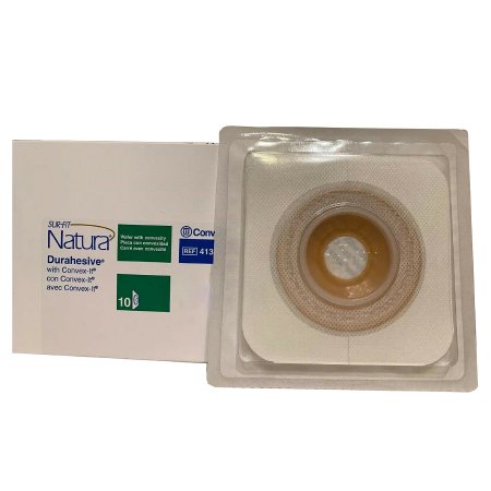 Ostomy Barrier Sur-Fit Natura® Precut, Extended Wear Durahesive® White Tape 45 mm Flange Sur-Fit Natura® System Hydrocolloid 7/8 Inch Opening 4-1/2 X 4-1/2 Inch