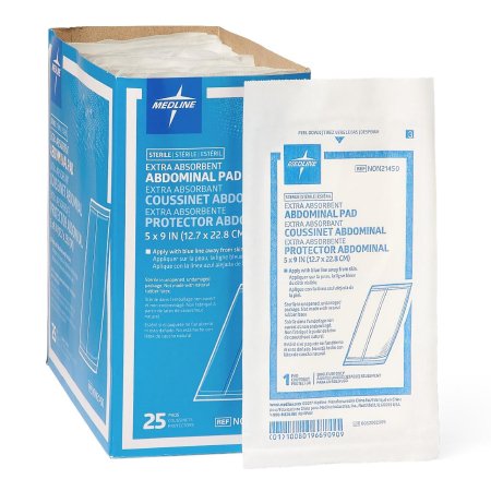 Abdominal Pad 5 X 9 Inch 1 per Pack Sterile Rectangle