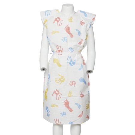 Patient Exam Gown Child Size Kid Design (Hand and Foot Print) Disposable