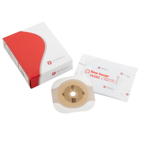 Ostomy Barrier New Image™ Flextend™ Trim to Fit, Standard Wear Adhesive Tape 57 mm Flange Red Code System Hydrocolloid Up to 1-3/4 Inch Opening