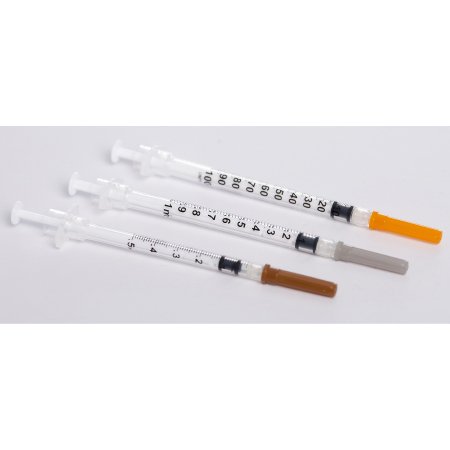 Safety Tuberculin Syringe with Needle Sol-Care™ 1 mL 5/8 Inch 25 Gauge Retractable Safety Needle Regular Wall