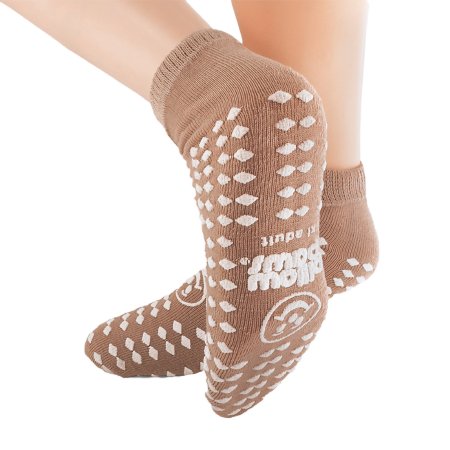 Slipper Socks Pillow Paws® X-Large Tan Ankle High