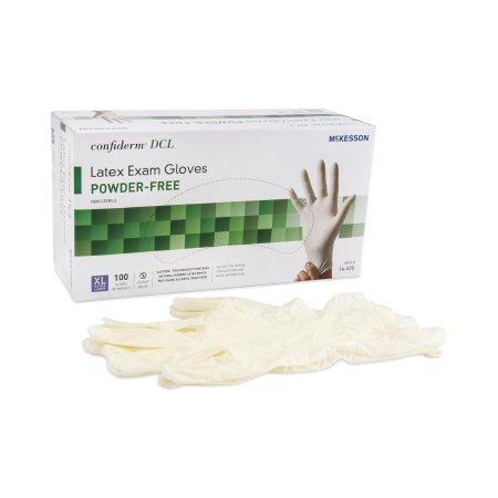 Exam Glove McKesson Confiderm® X-Large NonSterile Latex Standard Cuff Length Smooth Ivory Not Rated