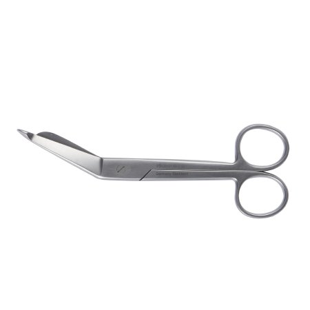Bandage Scissors McKesson Argent™ Lister 5-1/2 Inch Length Surgical Grade Stainless Steel NonSterile Finger Ring Handle Angled Blunt Tip / Blunt Tip